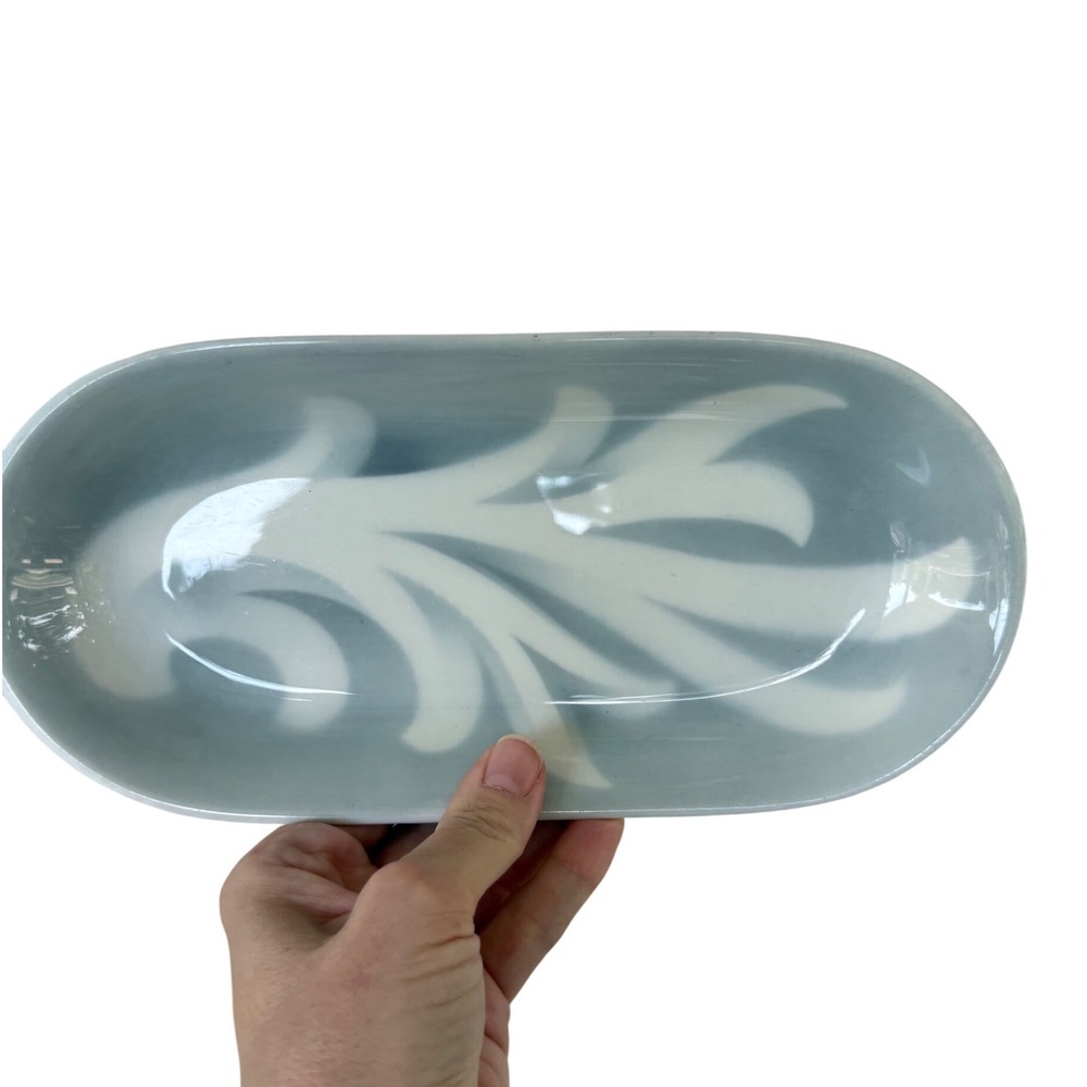 Syracuse China VTG Oval Celery Serving Dish 9.5in Kirby Hotel 1941 USA made